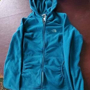 North face Teal/green zip up sweatshirt